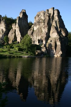 The imposing rocks of the Externsteine in Lipperland