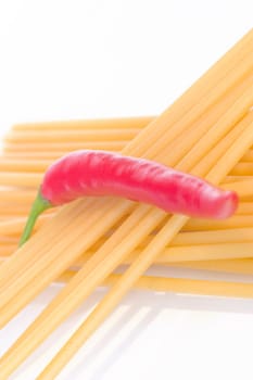 Macaroni with hot peppers