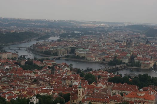 The picture was taken of the "Eiffel Tower"". It is 63.6m high,was built in 1891,has 299 steps and is made of iron,it stands on the Petrin - a hill from which you can overlook the whole of Prague - see picture  -) the Petrin itself lies a total of 327 over"