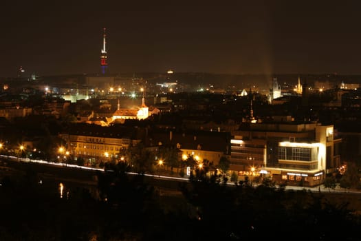 Prague at night