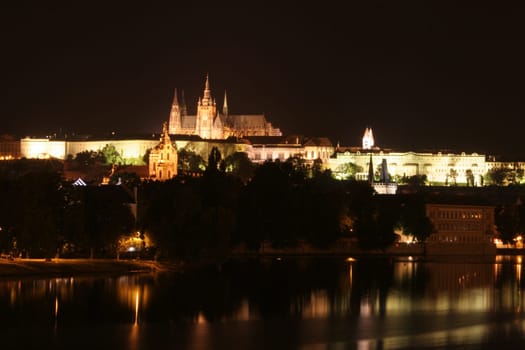 Prague Cathedral at night