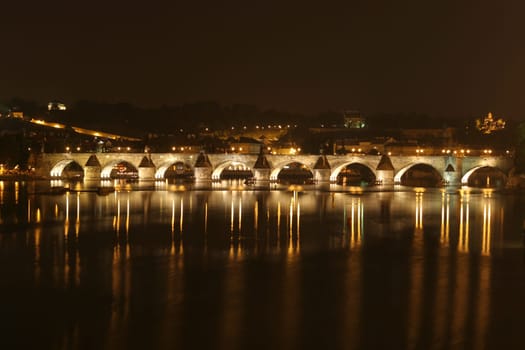 Charles Bridge at night