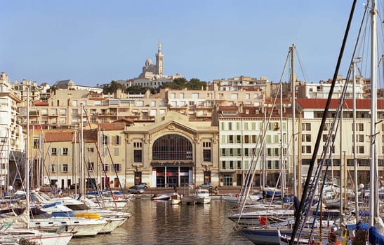... in the middle the National Theatre,above Notre Dame de la Garde