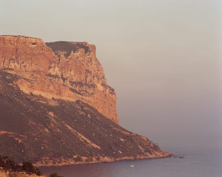 ... the Cap Canaille of Cassis on the Côte d'Azur,taken in the evening haze - 6x7