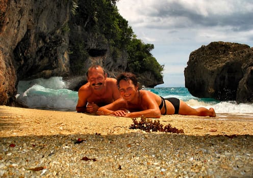 On the island of Bohol. It's good to see how the sea washes out the rock!
