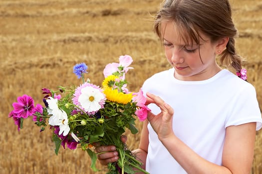 Child with flowers