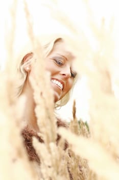 happy woman without isolated