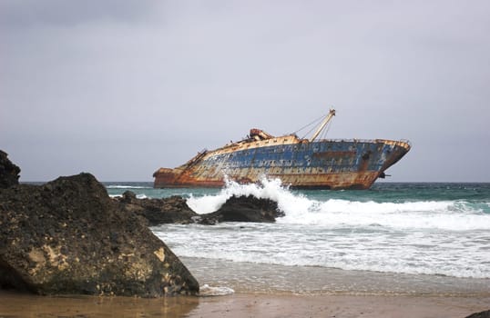 The SS America was a passenger ship built for the United States Lines,intended for traffic on the North Atlantic route. In 1994,she tore herself off the lines of her tugboat during a storm off the Canary Islands and was stranded for two days