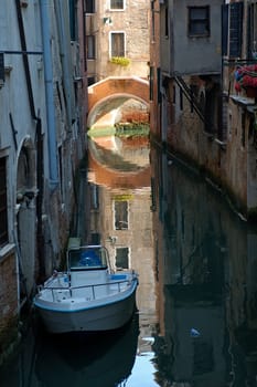 In the canals of Venice,Italy