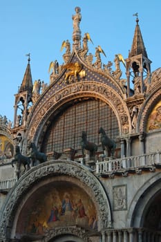 Evening sun at St. Mark's Basilica,Venice,Italy