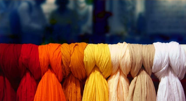 Cloths lined up in color