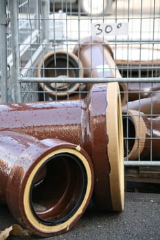 Pipes at a construction site