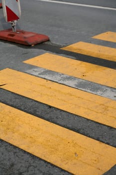Temporary zebra crossing at a construction site