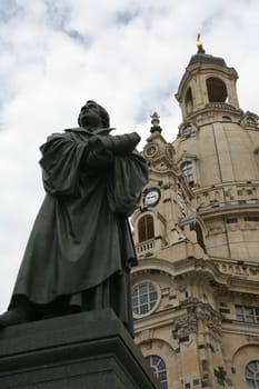 Martin Luther monument in front of the Frauenkirche in Dresden