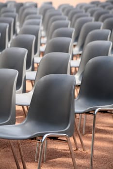 Gray plastic chairs