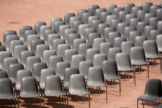 Gray plastic chairs