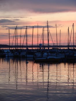 Boats in the sunset