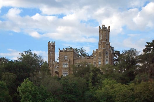 "Anyone who enters the magnificent park of Eckberg Castle is reminded of a fairy tale from his childhood. High above the Elbe,between Dresden's old town and the ""Weißer Hirsch"" district,surrounded by old trees,it is enthroned"