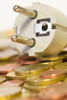 Power plug on coins