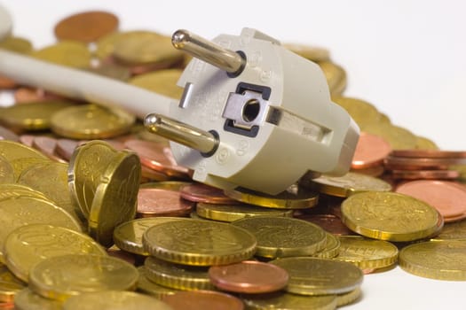 Power plug on coins