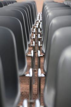 Gray plastic chairs