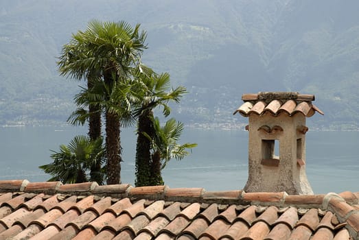 High above Porto Ronco on Lake Maggiore
