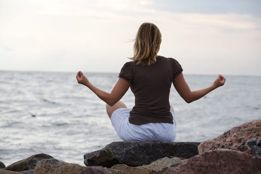 Woman meditating