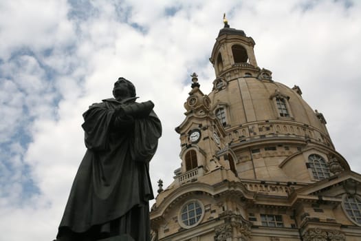 Martin Luther monument in front of the Frauenkirche in Dresden