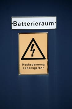 Signs on a power supply building