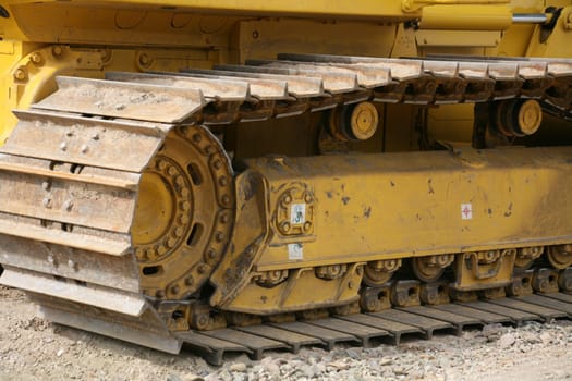 Tracked vehicle on a construction site