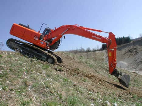 Excavators in action