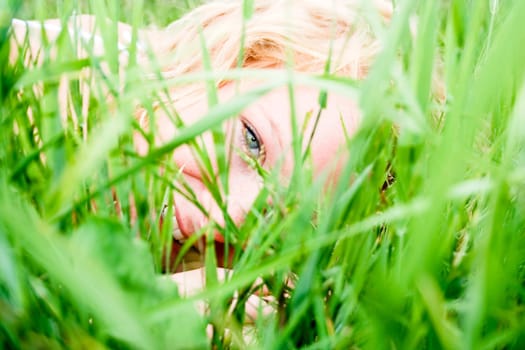 Looking through the grass