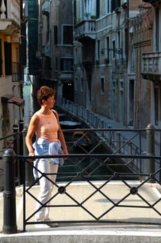 In the historic center of Venice,Italy