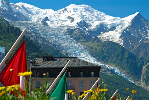 Mont Blanc,Dome du Gouter,Aiguille du Gouter,Bossons Glacier,Chamonix,France