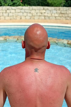 Holidays by the pool in the distance