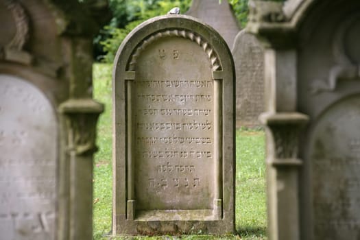 Gravestones in an old Jewish cemetery