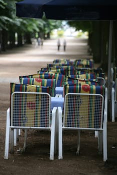 Seats in a street café