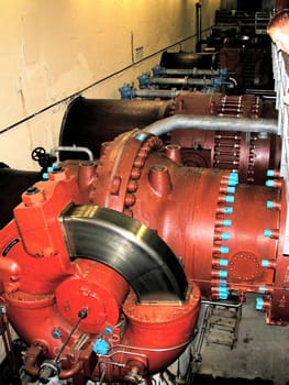 This is a gate valve that closes the inflow of water from the reservoir to the turbine. The head,which you can see in the upper right corner,is used for size comparison.
