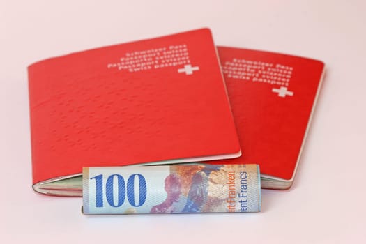 Two Swiss passports and 100 CHF