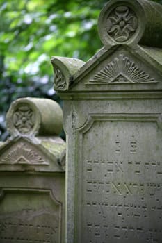 Gravestones in an old Jewish cemetery