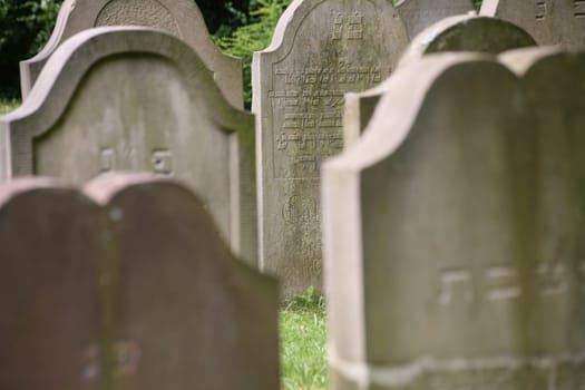 Gravestones in an old Jewish cemetery