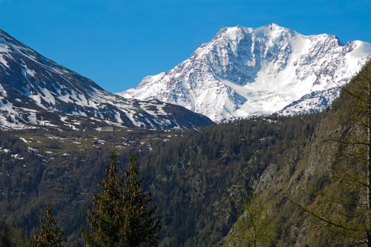 On the Simplon Pass with Fletschhorn (3993 m),Valais,Switzerland