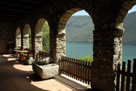 Above the rooftops of Gandria on Lake Lugano
