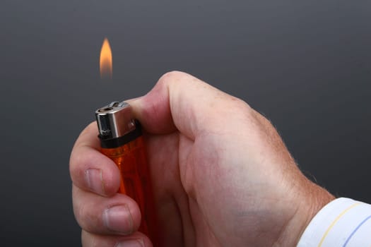 Disposable lighter in my hand