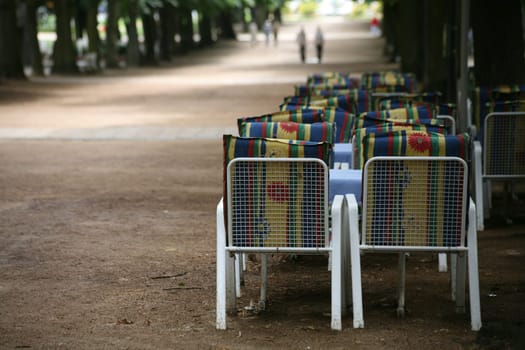 Seats in a street café