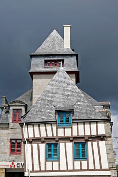 Quimper,Old Town,Half-timbered houses