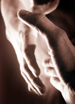 Handshake - Sepia