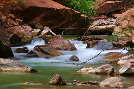 This is the Virgin River  in Zion National Park in Utah,USA