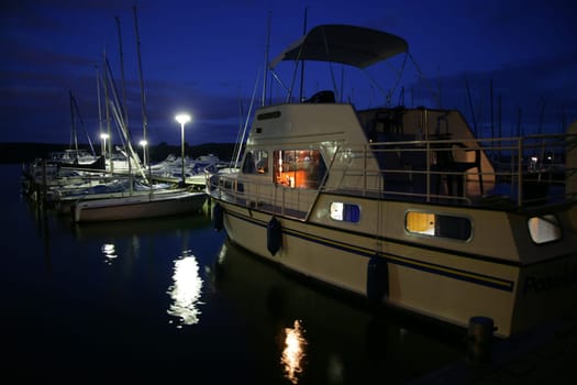 Boats at night