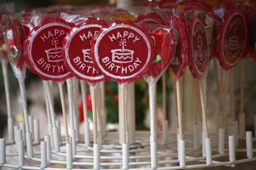 Sales display with birthday lollies